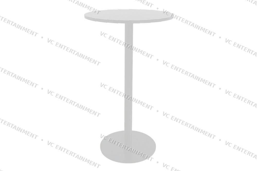 Steel High Bar Table - Round - White