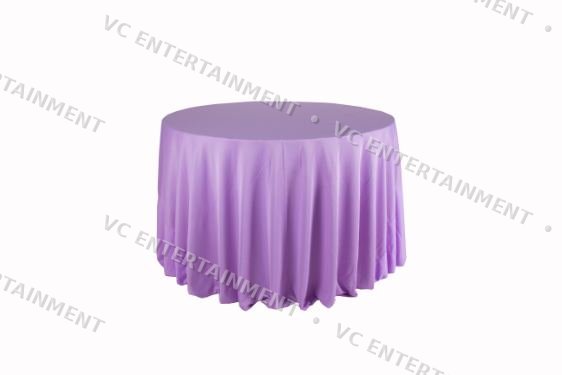 Plywood Round Table 5ft with 132in Cloth - Light Purple