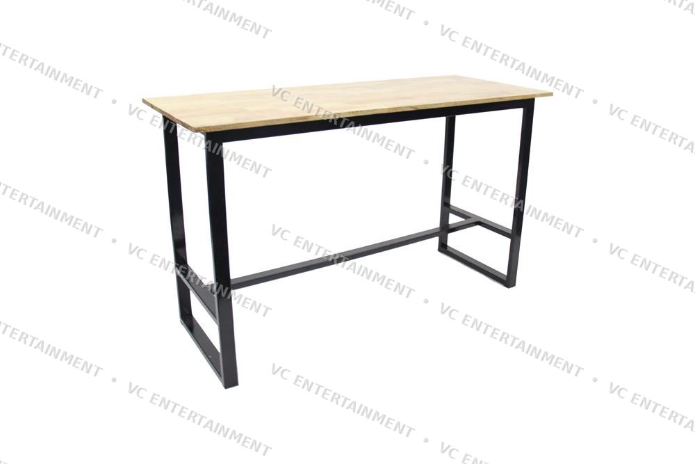 High Bar Table Rectangular - Black Chrome
