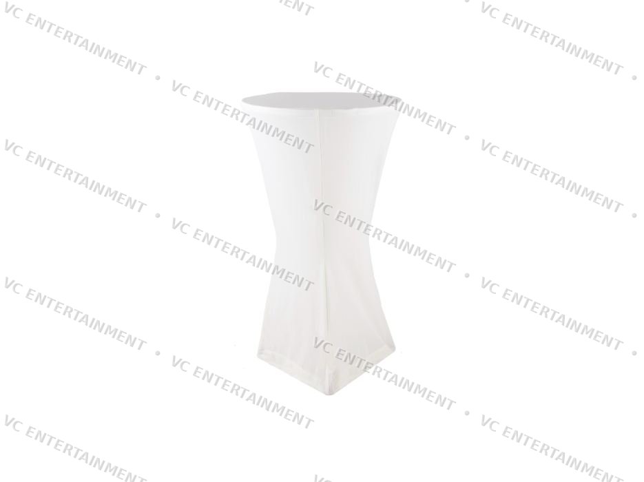 High Bar Table Aluminium Round with Spandex - Cream