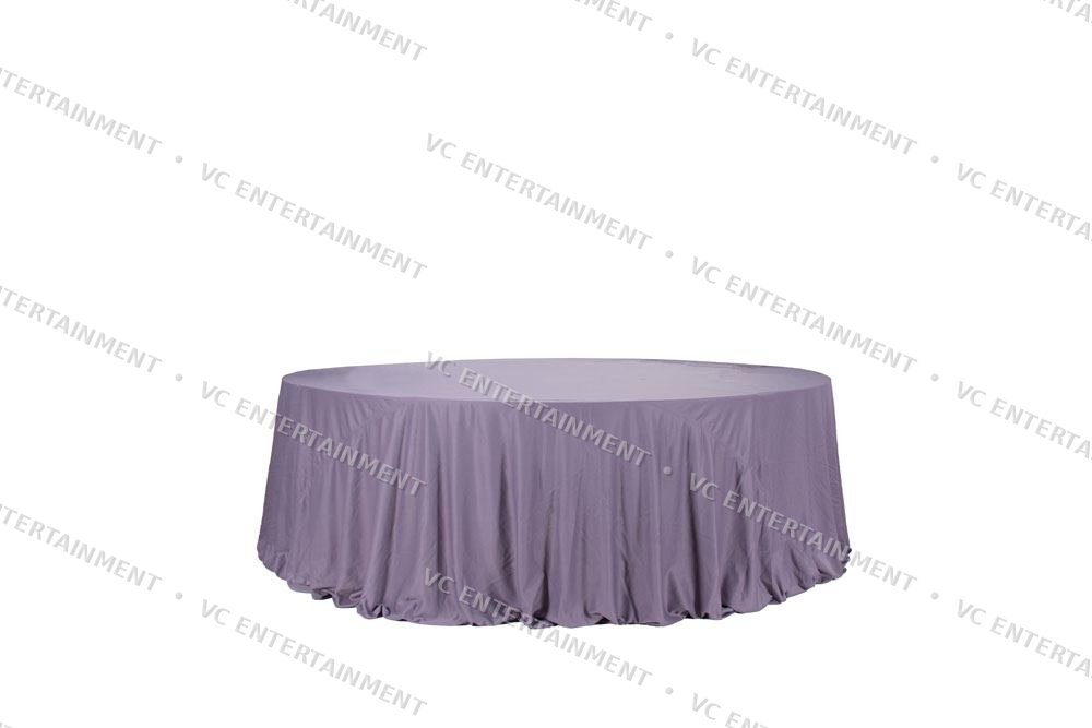 Banquet Round Table 8ft with 180in Cloth - Grey