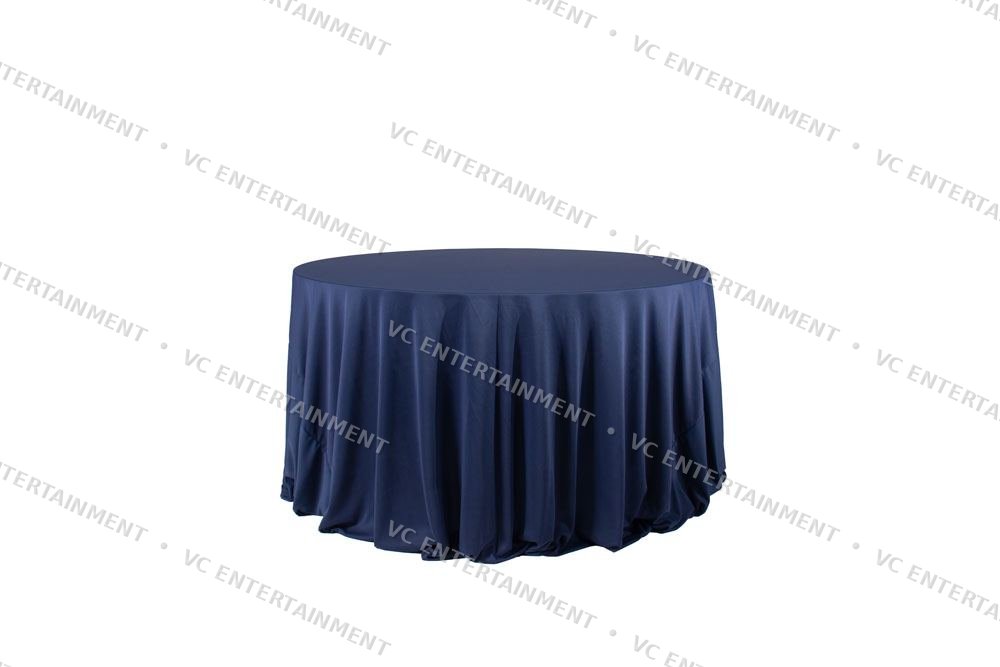 Plywood Round Table 5ft with 132in Cloth - Indigo Blue