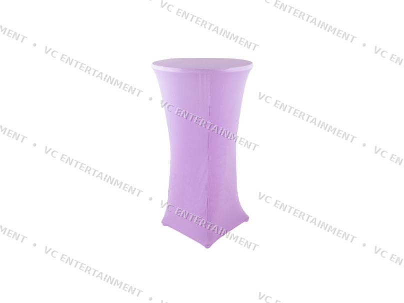 High Bar Table Aluminium Round with Spandex - Light Purple