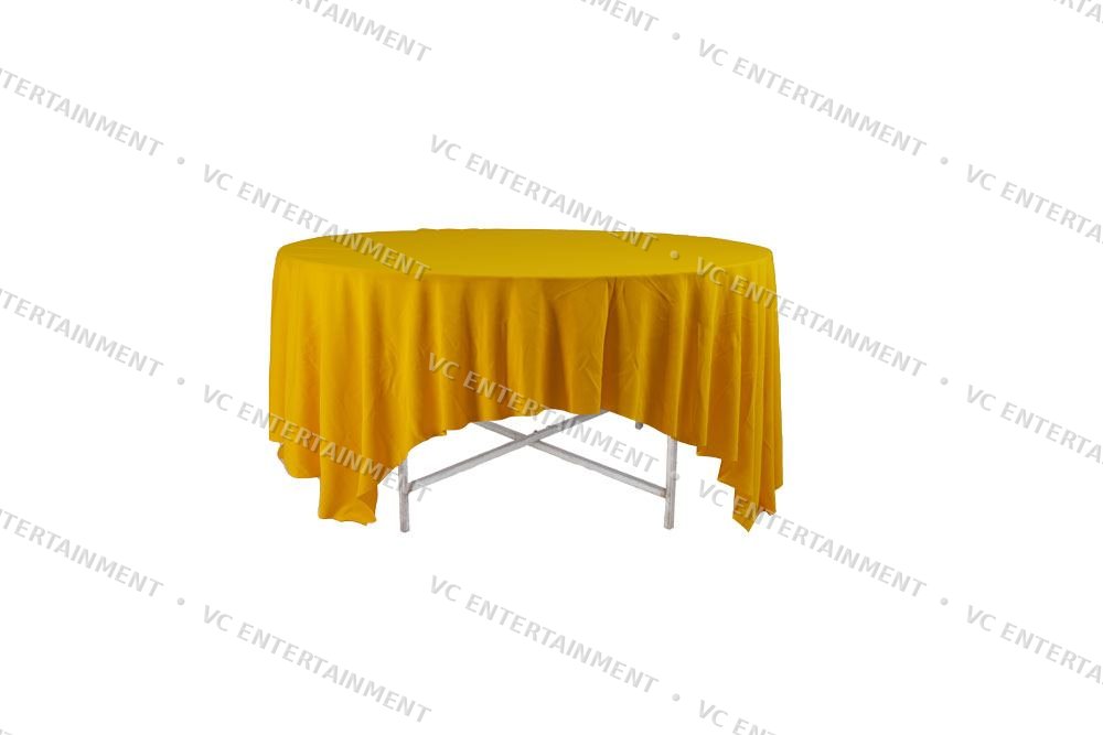 Plywood Round Table 5ft with 90in Cloth - Yellow