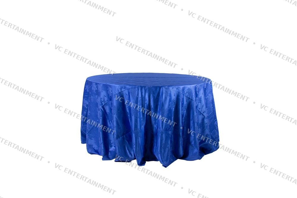 Plywood Round Table 6ft with 130in Damask