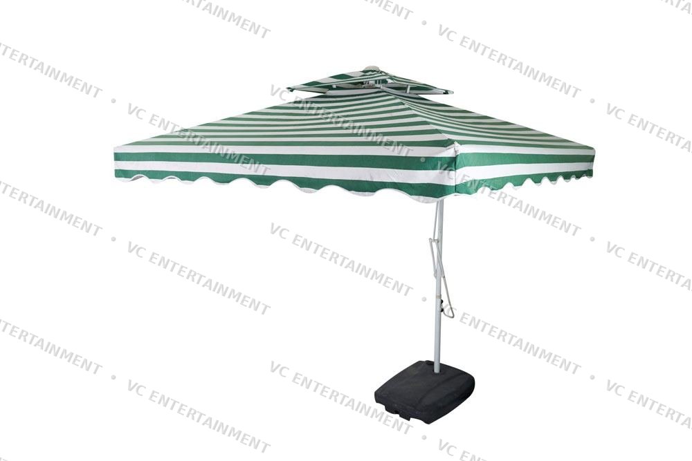 Garden Umbrella - Green White Stripe