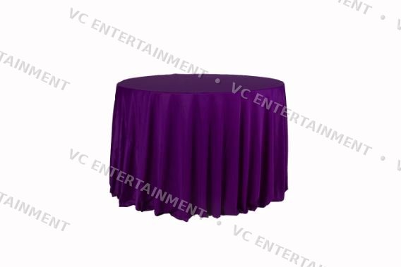 Plywood Round Table 5ft with 132in Cloth - Dark Purple