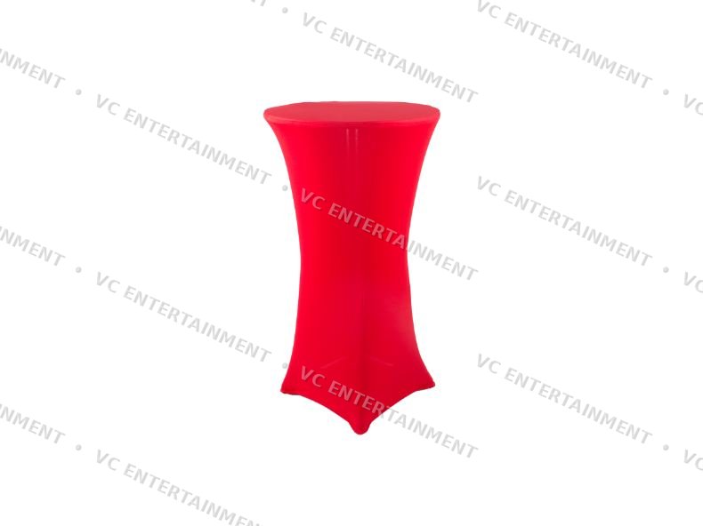 High Bar Table Aluminium Round with Spandex - Red