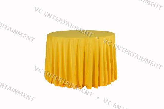 Plywood Round Table 5ft with 132in Cloth - Yellow