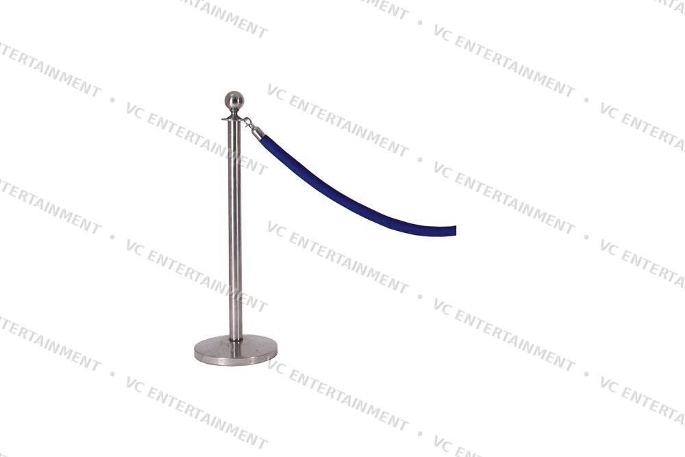Silver Queue Stand with Rope - Blue