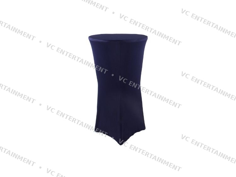 High Bar Table Aluminium Round with Spandex - Navy Blue