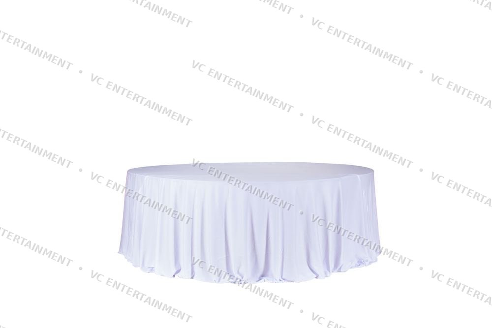 Banquet Round Table 8ft with 180in Cloth - White